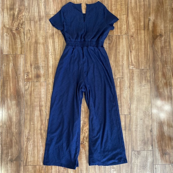 WILLOW ROOT Girls Elegant Navy Blue Short Sleeve Jumpsuit Jumper Size Medium - Picture 7 of 10